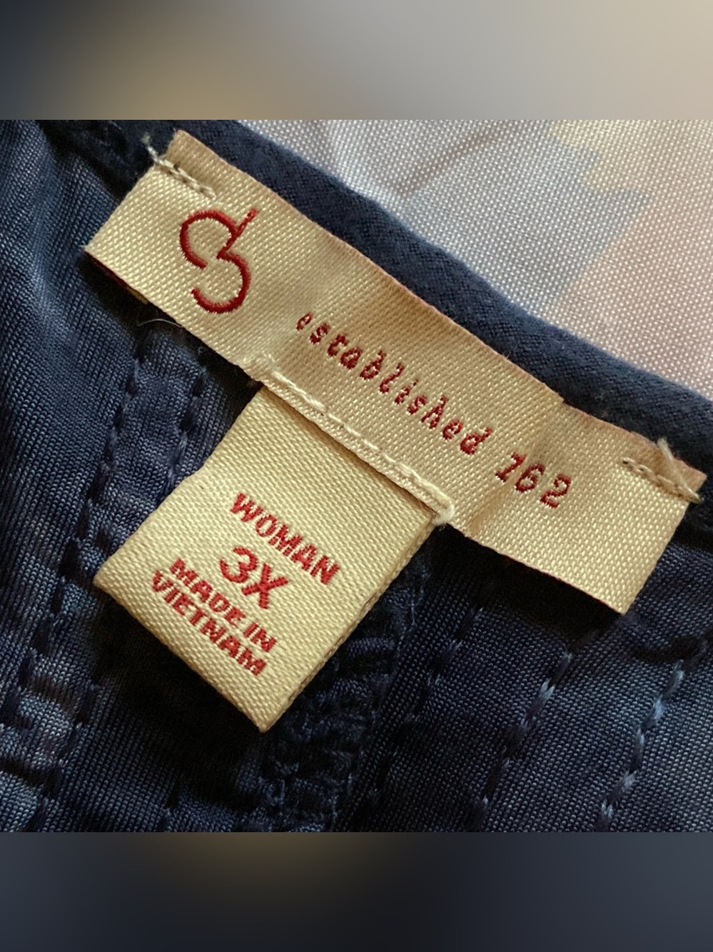 Sleeveless Navy V-Neck Top with Batik-Like Pattern and Sequin Detail - Picture 4 of 8